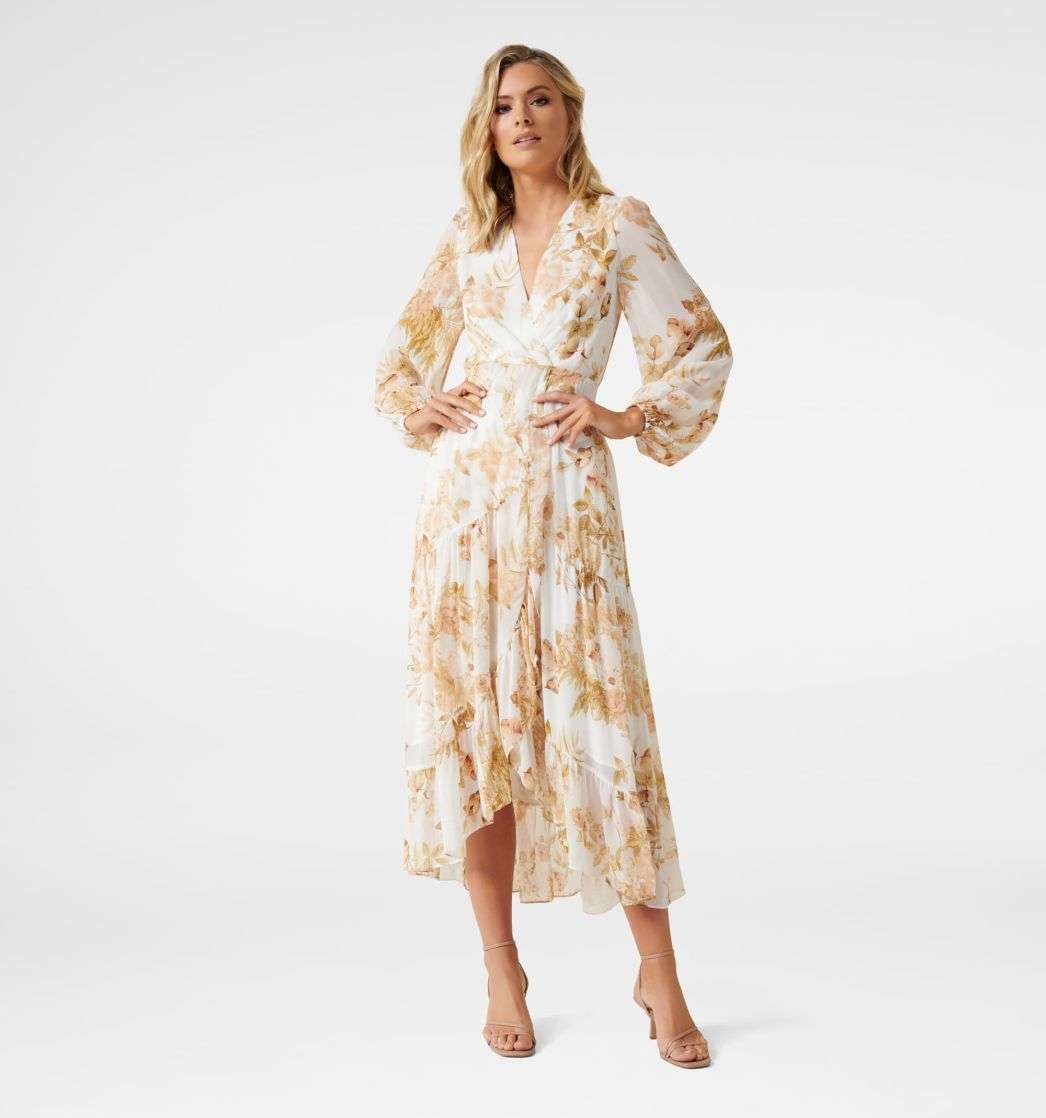 Buy Lola Long Sleeve Printed Maxi Dress 