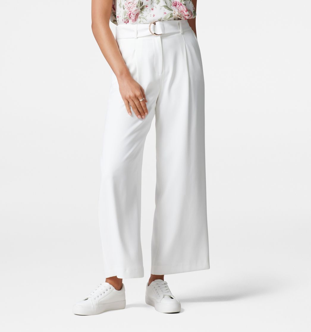 Buy Rosatro Women Relaxed Palazzo Trousers Ladies Casual Loose Solid  Bottoms Workout Wide Leg Loose Fit Pants WhiteL at Amazonin