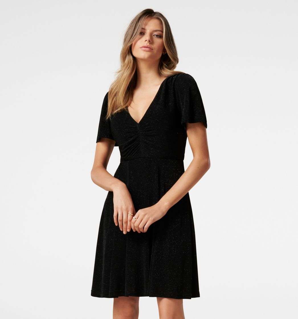 Buy Rylie Short Sleeve Glitter Dress 