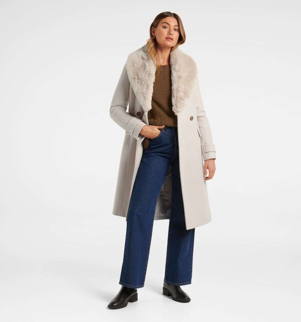 Buy Lucy fur collar crombie Forever New 