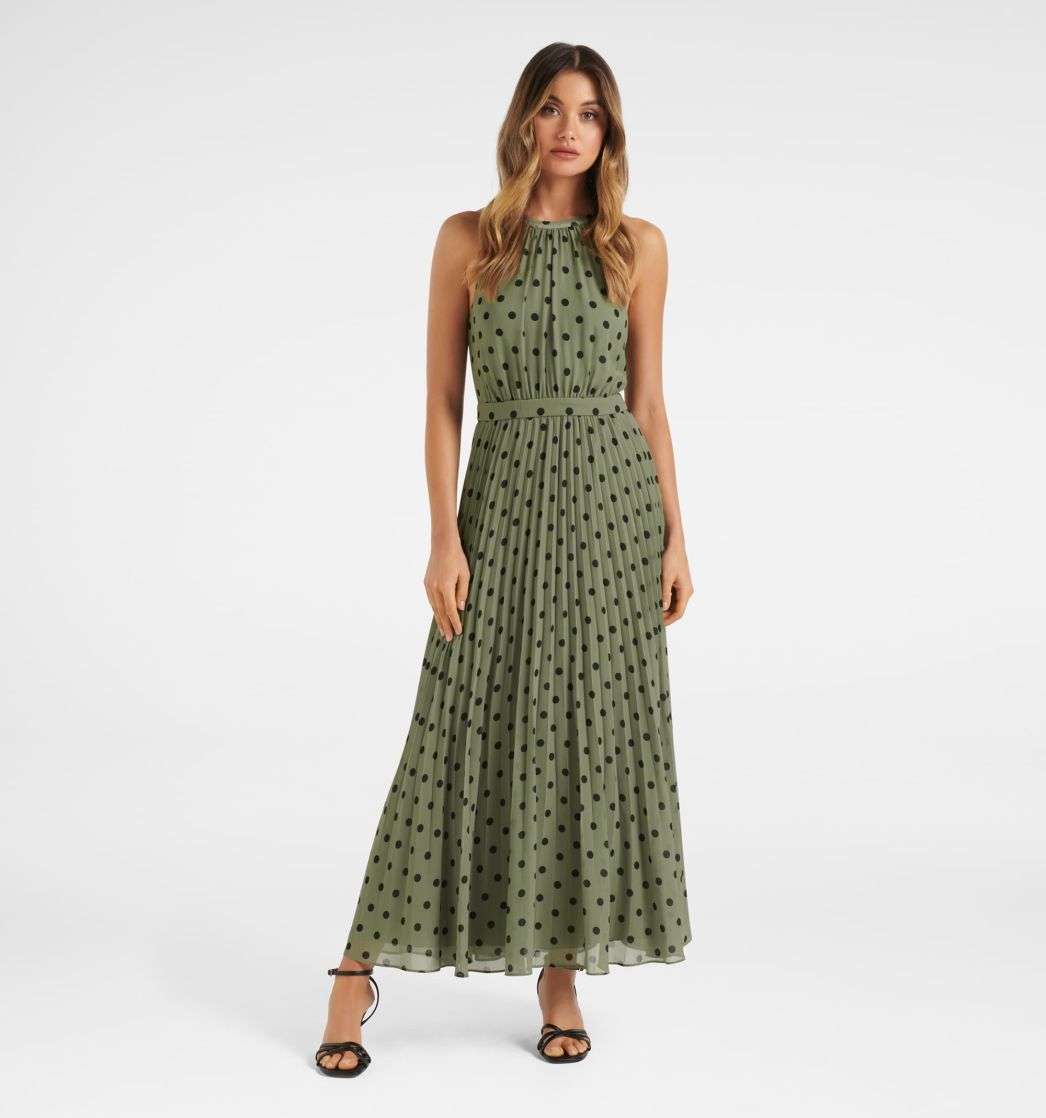Gwenyth Pleated Halter Maxi Dress