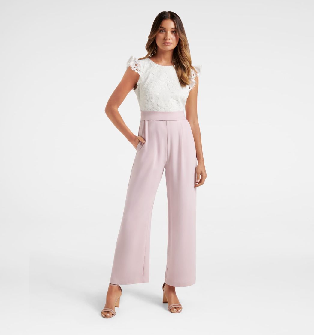 Buy Forever New Porcelain  Blush Full Sleeves Jumpsuit for Women Online   Tata CLiQ