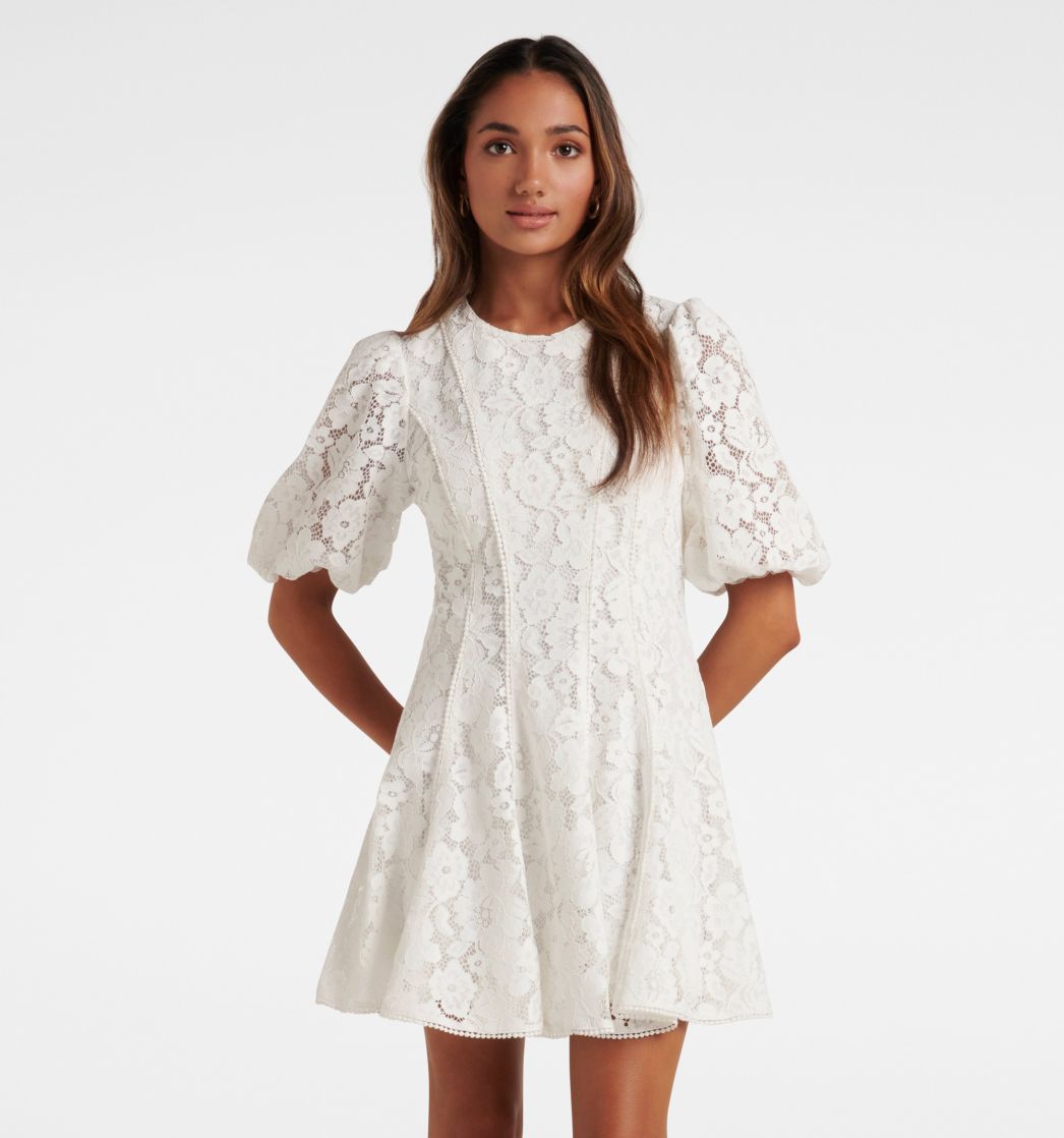 Station Automatisering Overskyet Buy Porcelain Milly Petite Lace Trim Mini Dress - Forever New