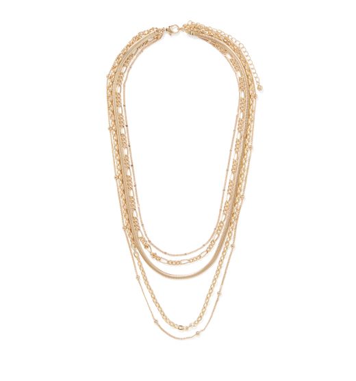 Lina 5 Row Decorative Chain Necklace