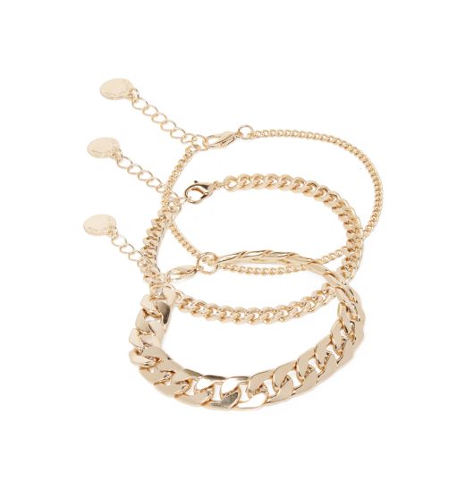 Zada Triple Curb Chain Bracelet
