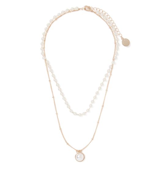 Maria Pearl Bead Layered Necklace