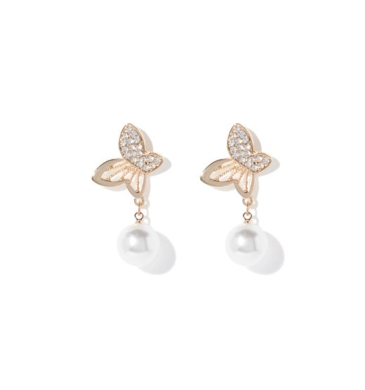 Odella Butterfly & Pearl Earring