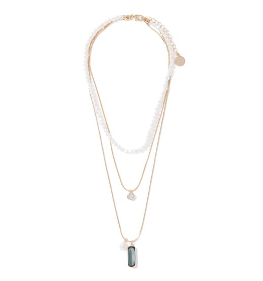 Alma Pearl & Stone Necklace