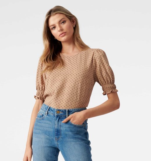 Bronte Textured Puff Sleeve Blouse