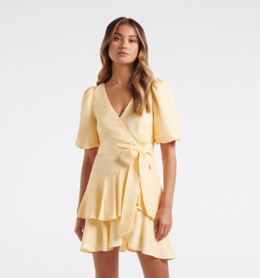 Monica Tiered Linen Mini Dress