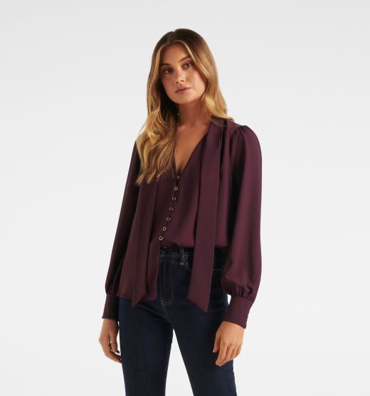 Ree Neck Tie up Blouse