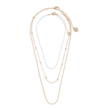 Enid Pearl & Layered Chain Necklace