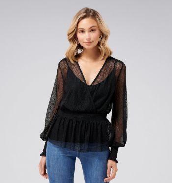 Imogen Shirred Lace Top
