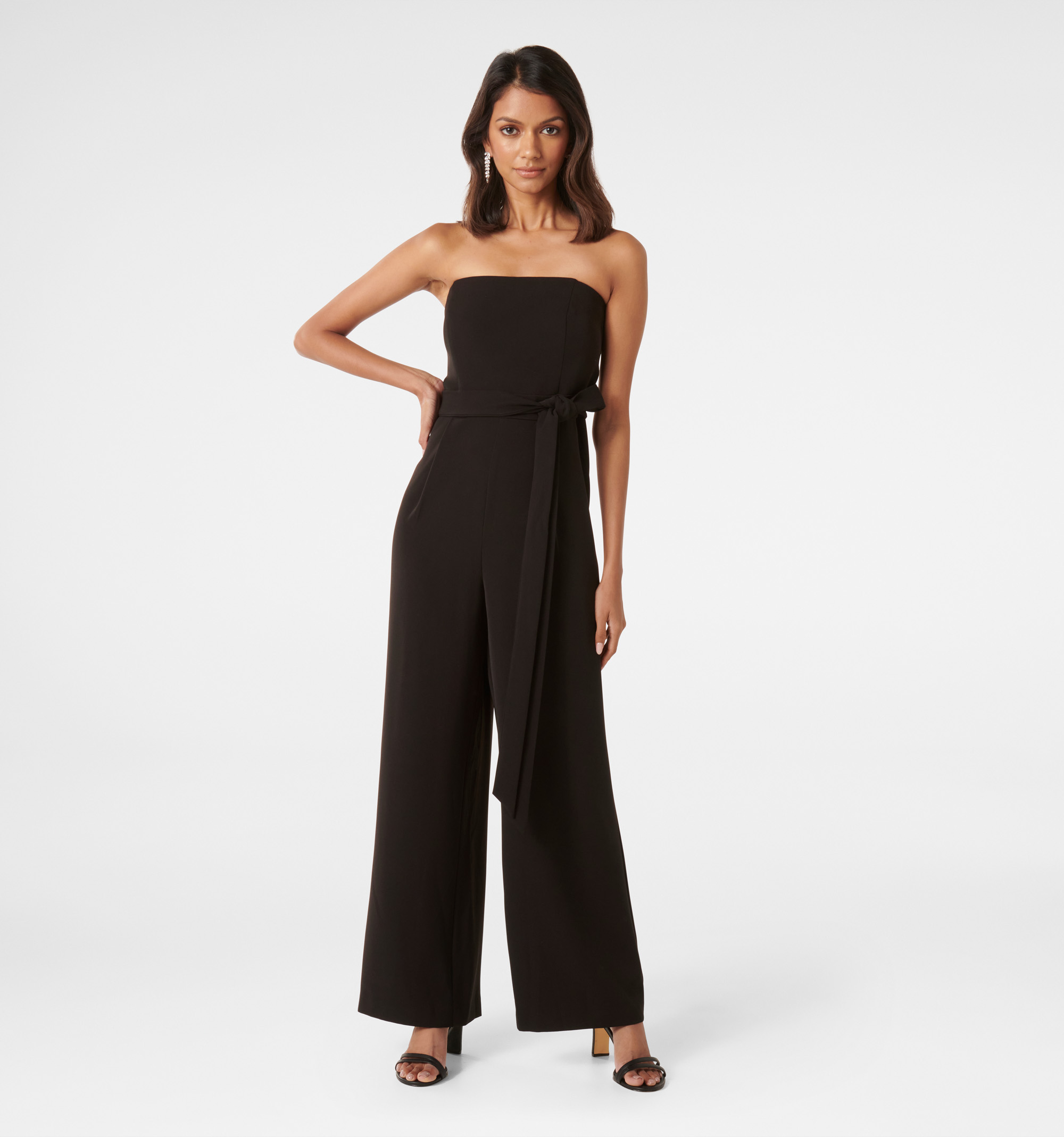 Plus Size Sexy Knit Strapless Wide Leg Summer Occasion Jumpsuit