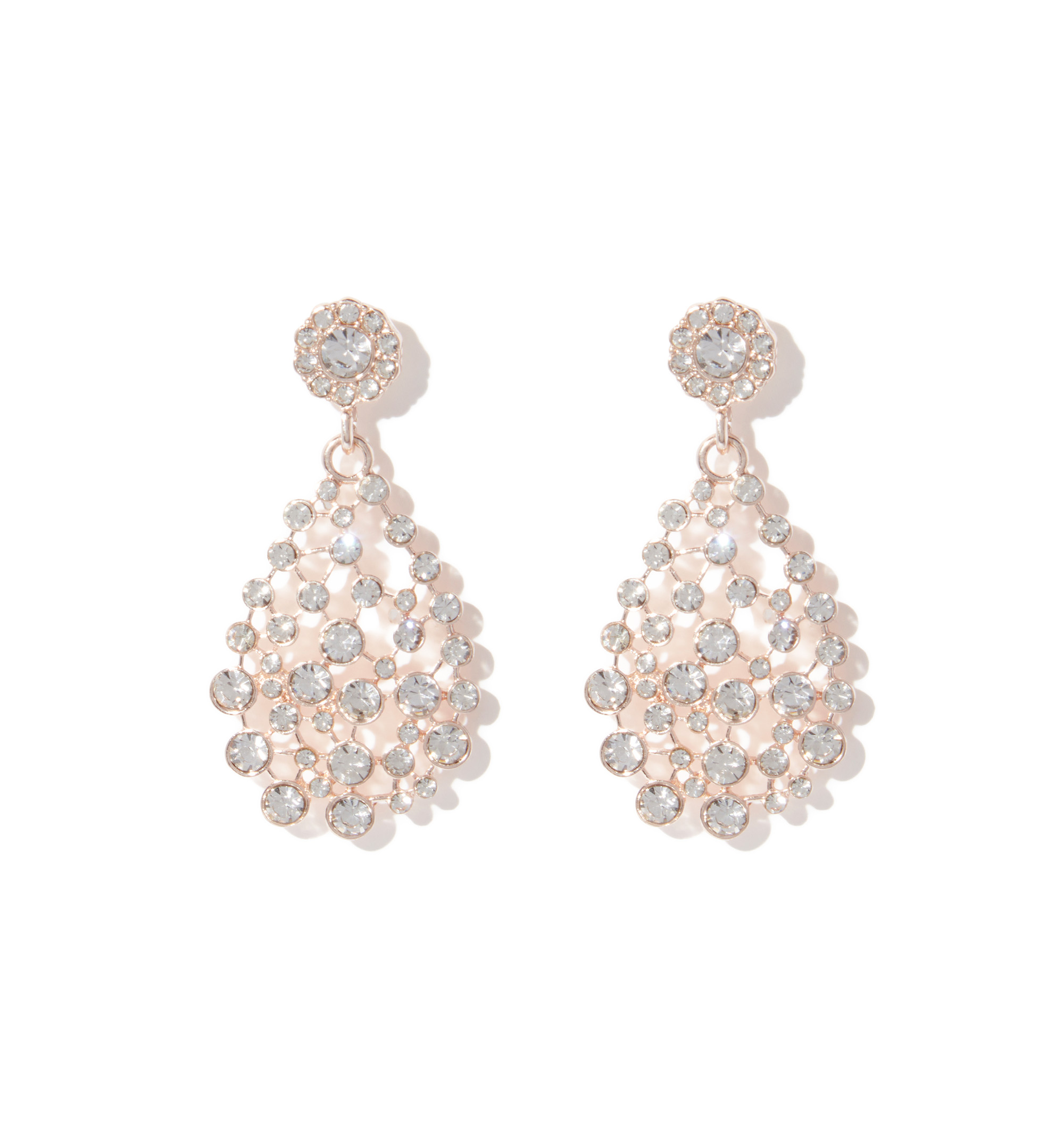 Buy OOMPH Silver Toned & Pink Teardrop Shaped Drop Earrings - Earrings for  Women 2212697 | Myntra