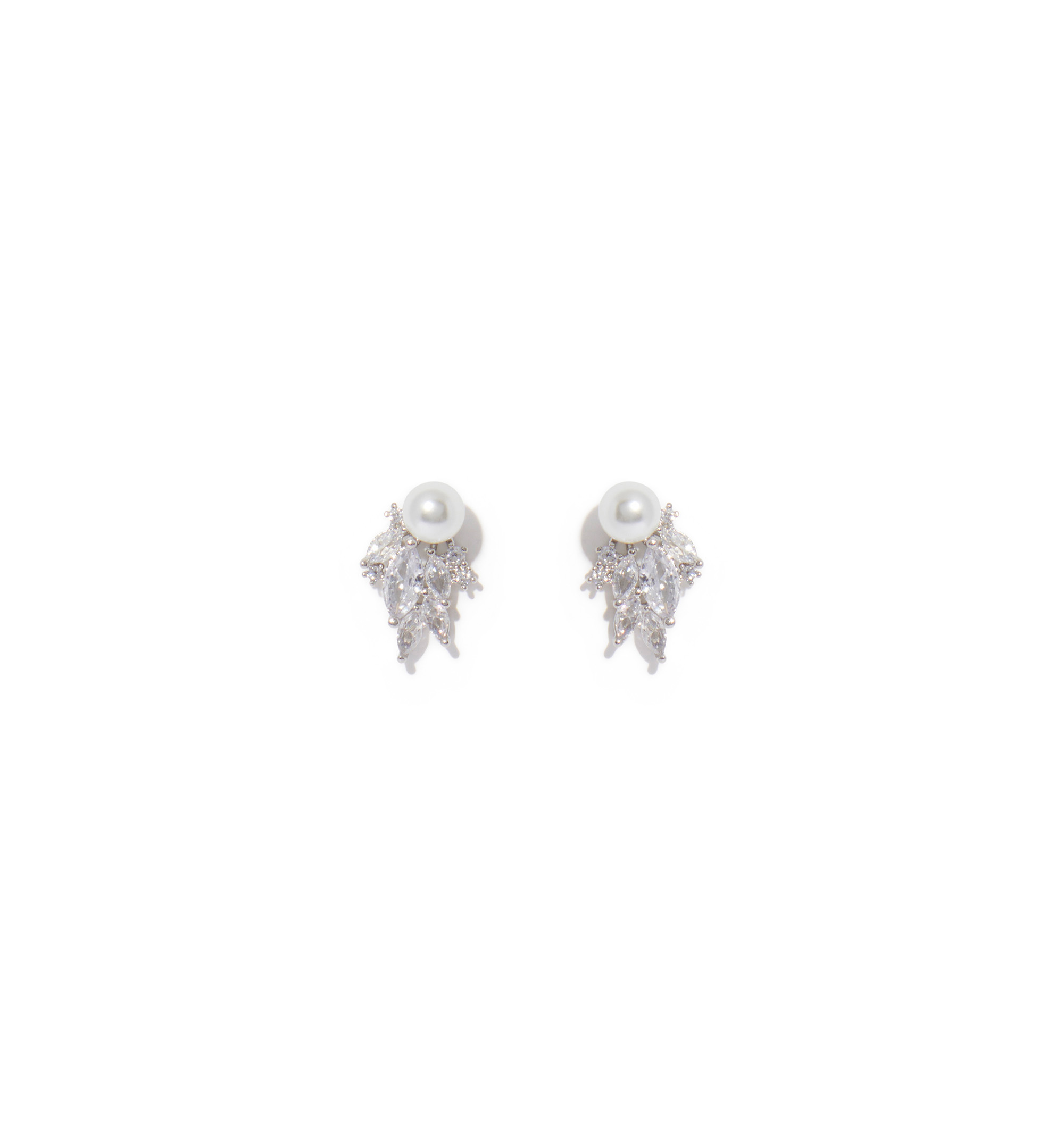EDEN LUXE Bridal Jewelry Gold FAYETTE Simulated Diamond and Pearl Stud  Earrings