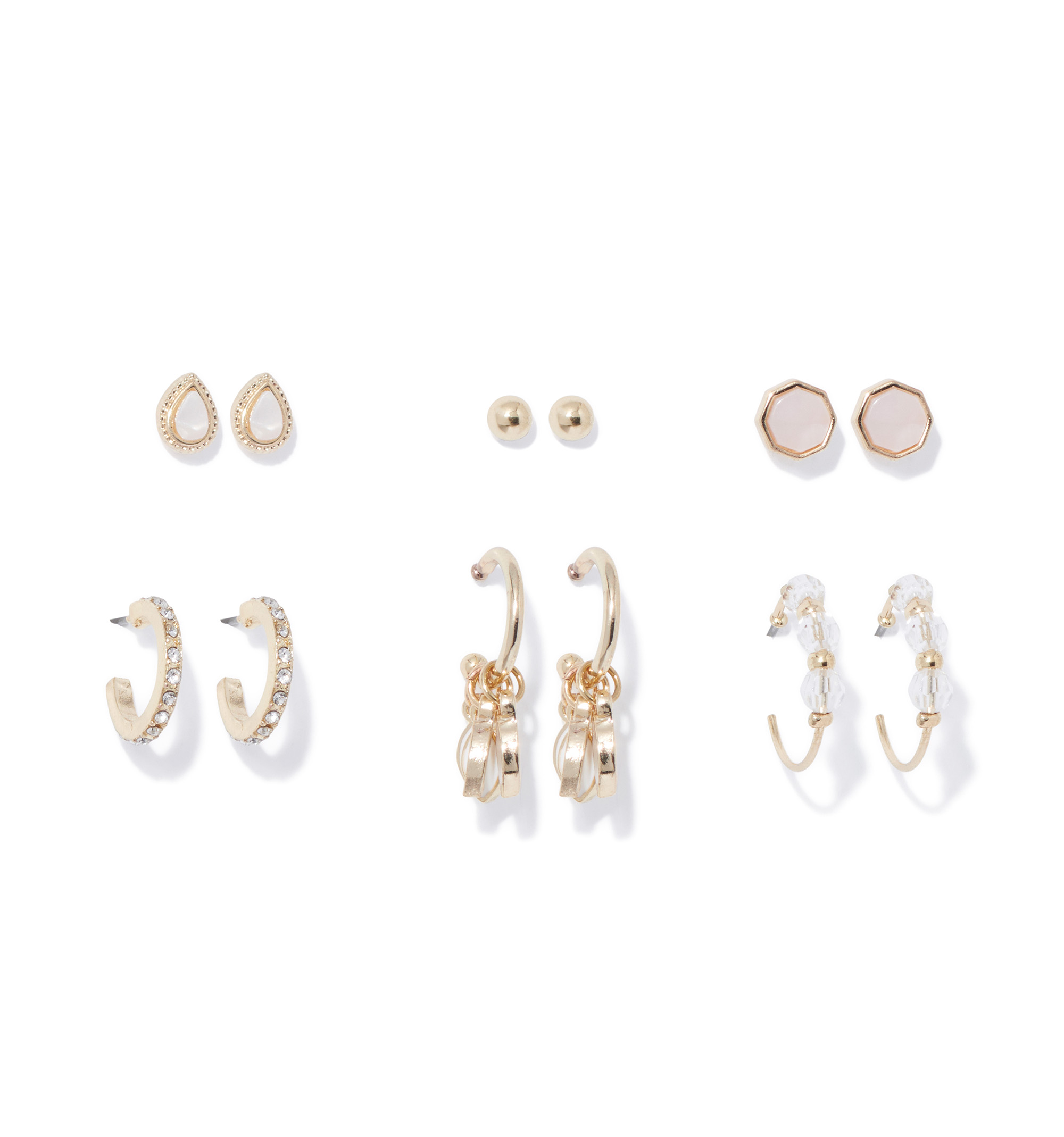 Vembley Combo Of 12 Pair Silver and Gold Studded Pearl Stud Earrings For  Women and Girls at Rs 100/set | Earrings in New Delhi | ID: 25189730091