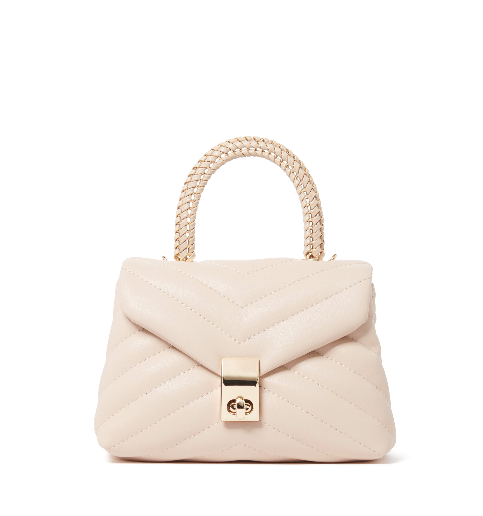Small Roman Stud The Handle Bag In Nappa for Woman in Rose Cannelle |  Valentino US