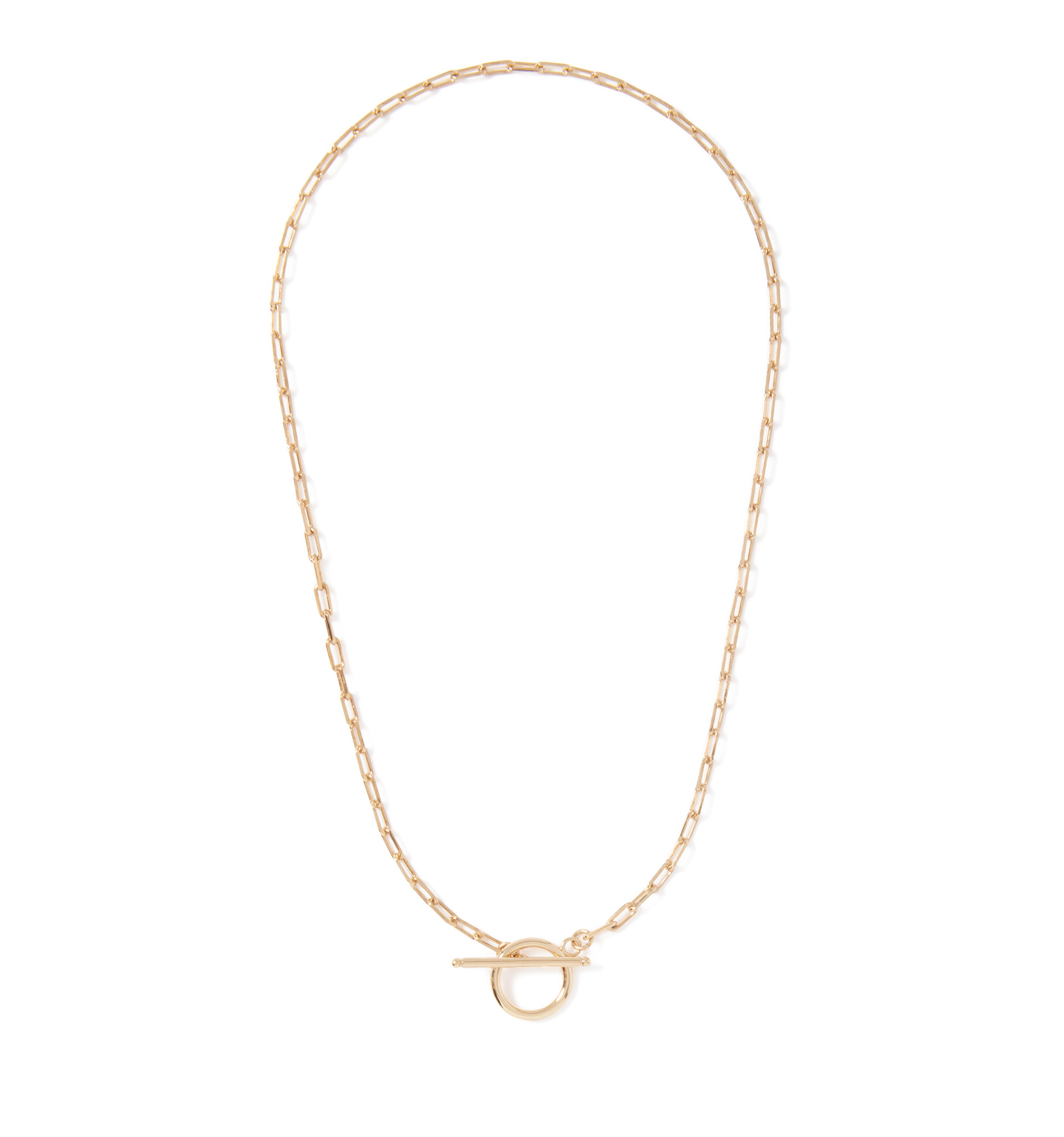 Tilly Sveaas Gold-Plated T-Bar Curb Link Necklace | Anthropologie UK