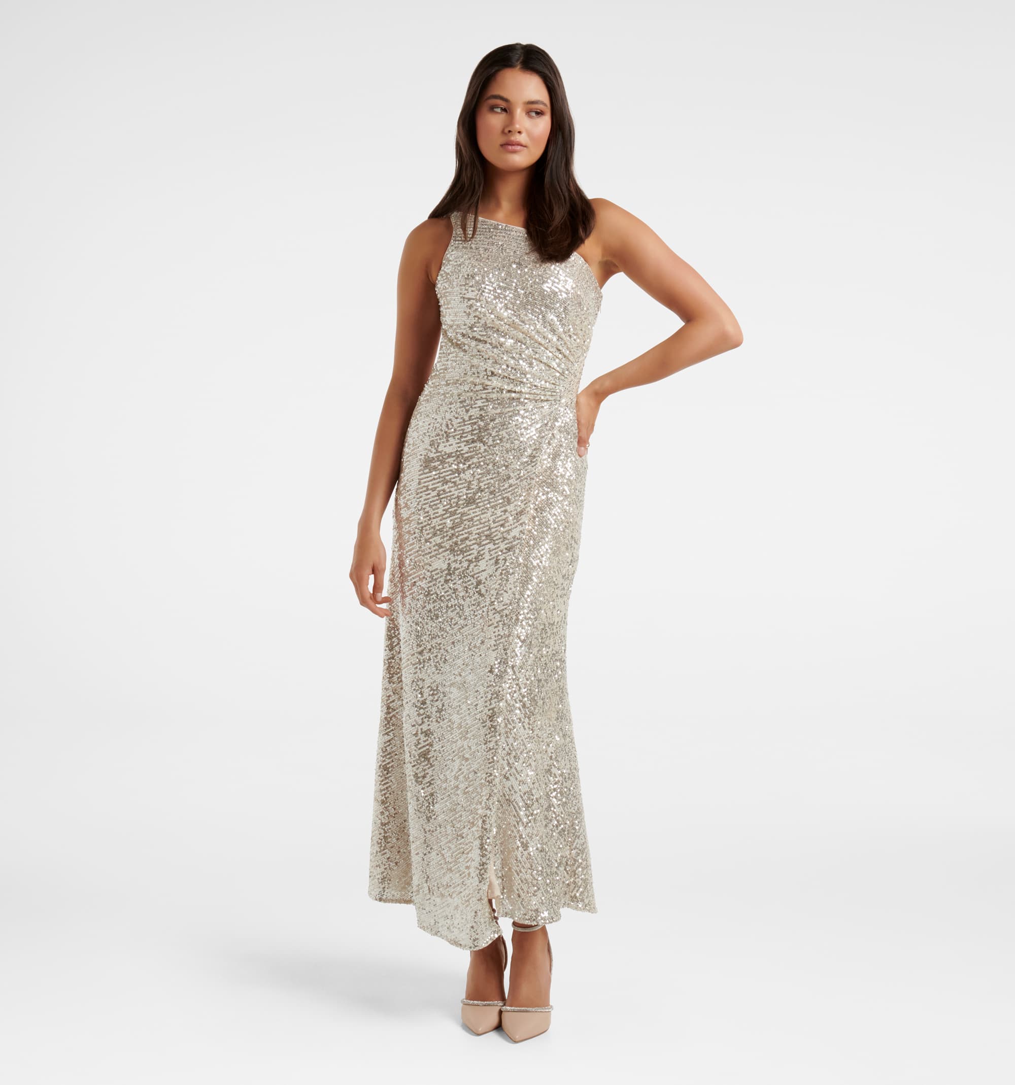 Long Wedding Party Dress | Evening Dresses 2022 | Silver Wedding Dress -  Sequins Prom - Aliexpress