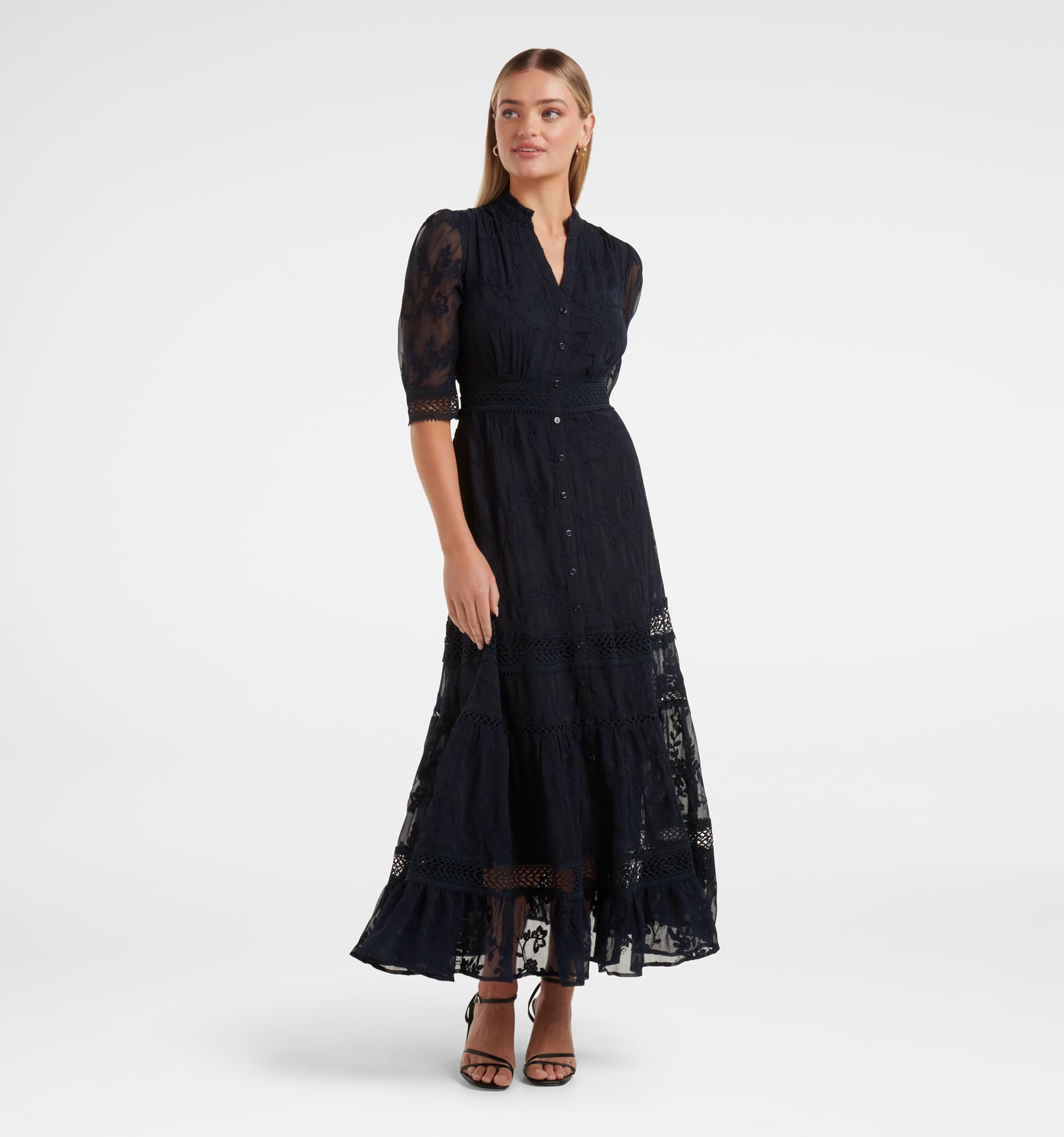 Buy Lila Embroidered Midi Dress - Forever New