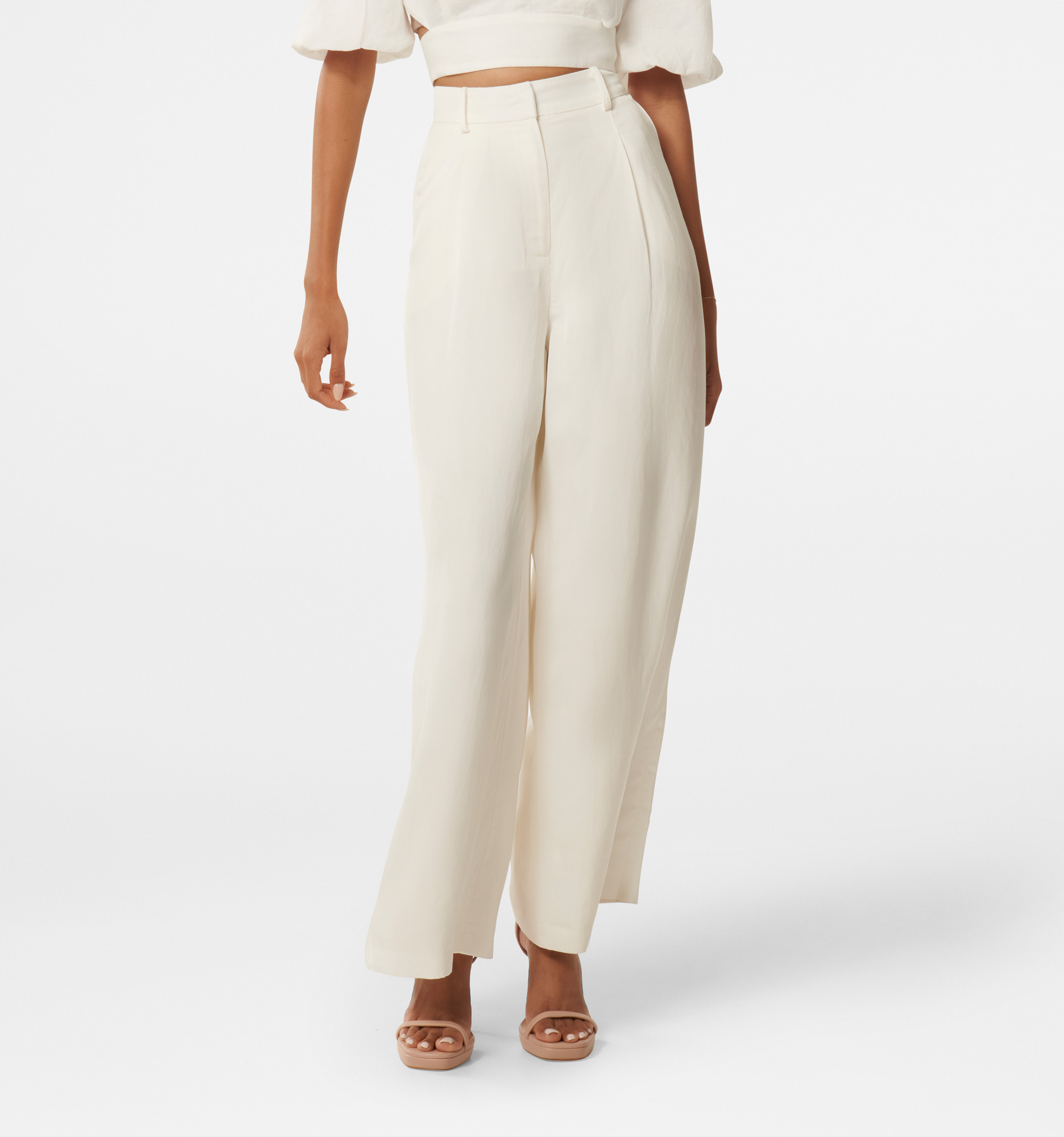 Forever New Womens Pants 8 Brown Wide Leg Linen Dress Pockets Corporate  Crop | eBay